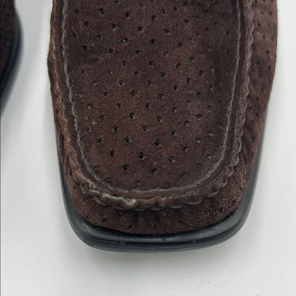 Stuart Weitzman Brown Suede Loafers Slip-On Design 7M - Picture 12 of 14
